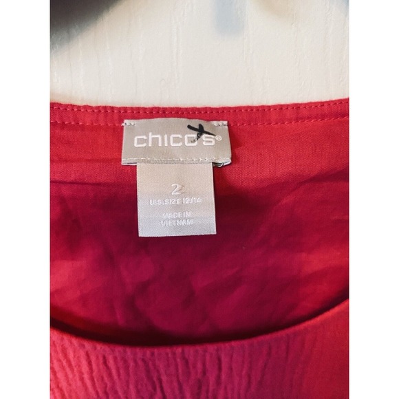 Chico's Lined cotton Short Sleeve Pink Dress Size 2‎ - Picture 3 of 3